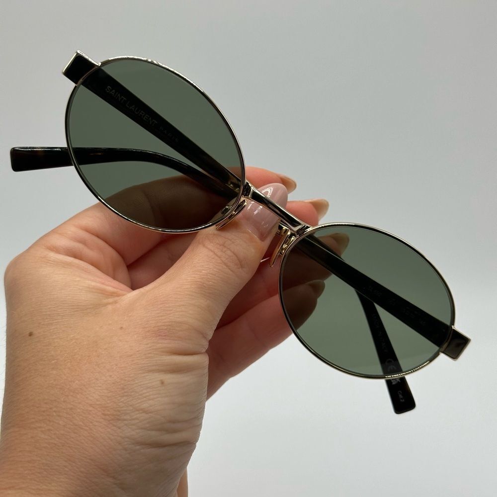 BRAND NEW SAINT LAURENT SL692 003 Gold/Green Unisex Sunglasses - Picture 10 of 13